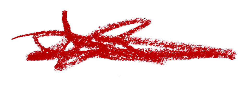red pencil strokes isolated on transparent background