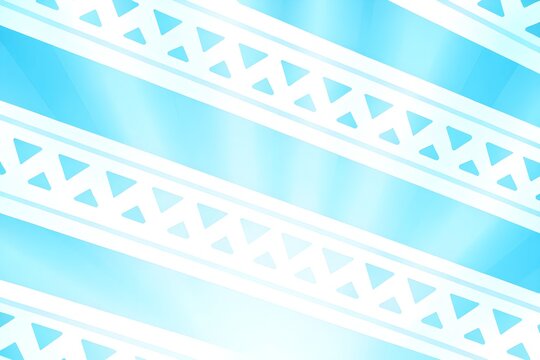 Abstract Blue Festive Background with Diagonal Stripes and White Pennant Bunting Garland Pattern
