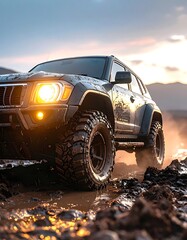 Fototapeta premium 4x4 Off Road Muddy Terrain Vehicle.