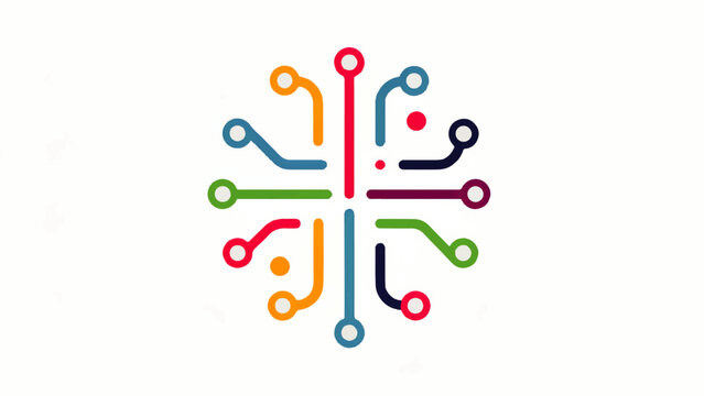 Create a simple flat vector illustration of techno vector with circuit board design