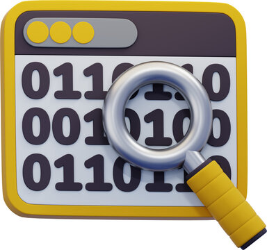 Binary Code data secure 3D icon
