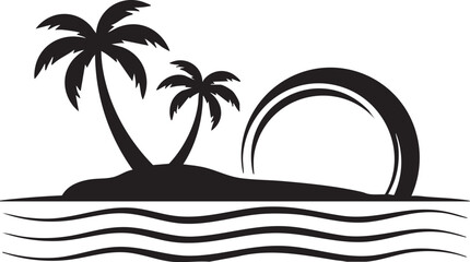 tropical island with palm trees © MD