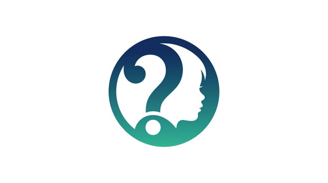 National Missing Children's Day  a human profile silhouette and a question mark, symbolizing deep thought, identity, inquiry, and the journey of self-discovery and knowledge