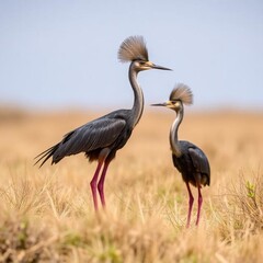 Naklejka premium grey crowned crane