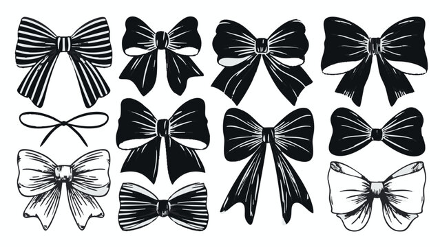 Stylish halftone bow tie pattern in monochrome design