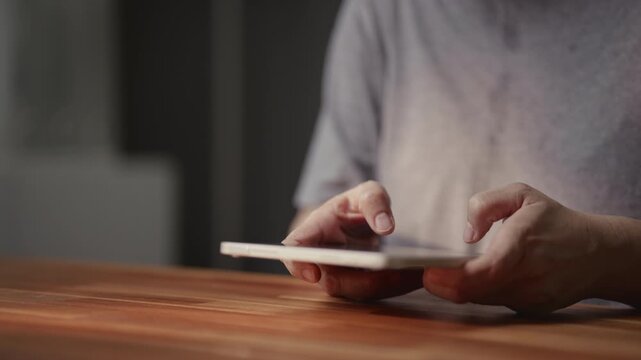 use digital tablet typing chat with artificial intelligence assistant technology, searching information on social media network, closeup view of modern lifestyle.