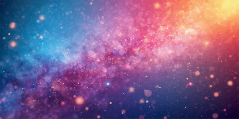 Abstract colorful galaxy background featuring a glowing nebula with bright stars and cosmic dust floating across the dark infinity of the space universe © Md Shofiqul