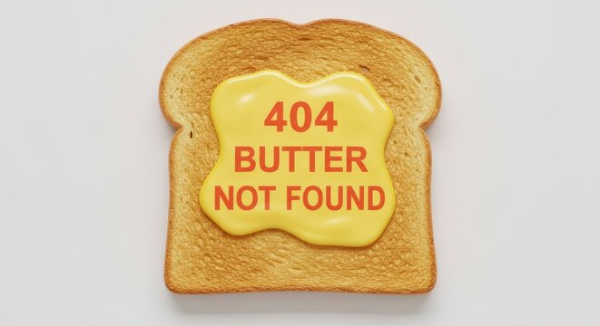 404 Butter Not Found Toast Error Message