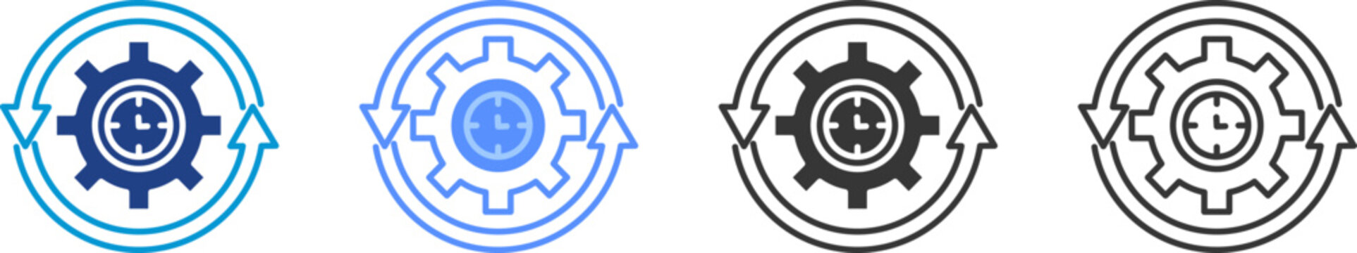 Progress icon set multiple style collection	