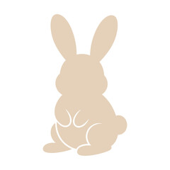 Obraz premium Beige Rabbit Silhouette With Detailed Paws For Seasonal And Nature Graphic Assets