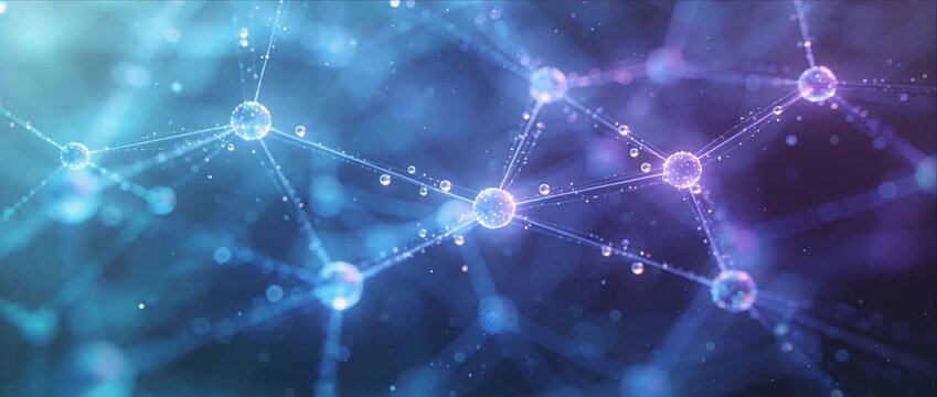 Abstract ai network neural network technology background data connection digital grid virtual sphere blue purple light science concept innovation futuristic elegant dynamic flow particle pattern