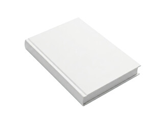 Fototapeta premium Closed blank book with white cover isolated on transparent background, ready for design use on t-shirts, clipart, stickers, print-on-demand products, and sublimation projects.