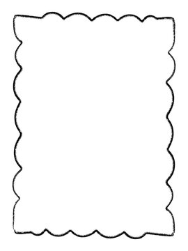 Whimsical Hand-Drawn Frames with Wavy Curly Lines, Black Playful Doodle Borders and Squiggly Vertical Frames