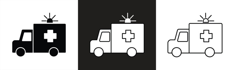 Ambulance icon set. ambulance truck icon vector. ambulance car © GraphicGlow