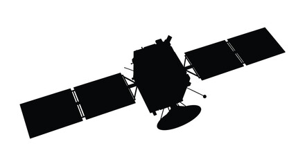 Satellite with solar panels black silhouette © MDALTUFHOSAIN