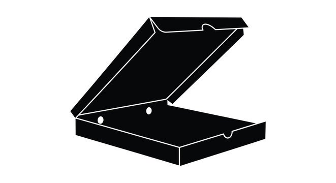Open pizza box silhouette