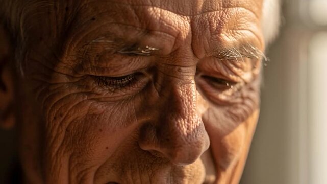 Elderly Man Close Up Portrait.