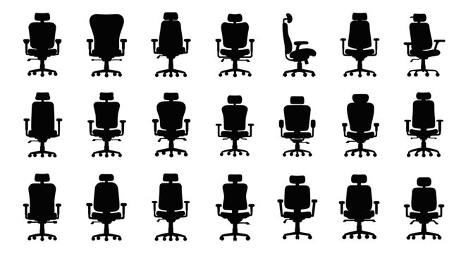 Office Chair Silhouettes Collection: Ergonomic Designs for Modern Workspaces