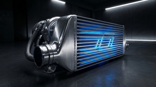 Front-Mount Turbo Intercooler with Aerodynamic Cooling Fins and Blue Energy
Heat Dissipation