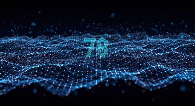 Futuristic Digital Network with Glowing Numbers