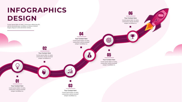 Business Growth Rocket Infographic Design