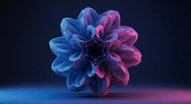 Geometric Crystal Flower Abstract Design