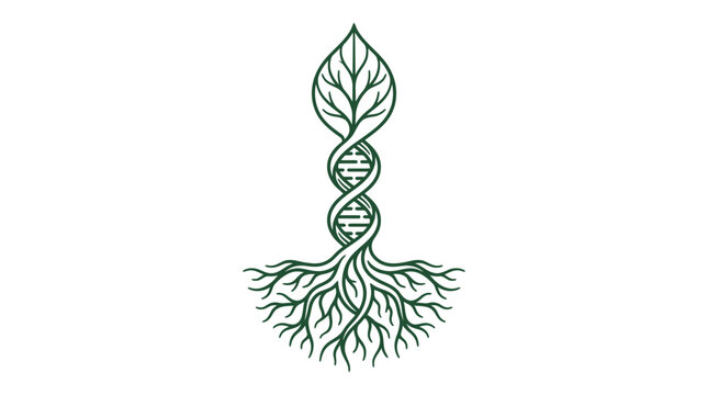 DNA Helix Tree Of Life Rooted Growth Concept