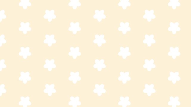 Cream White Flower Pattern Animation Sliding Left To Right Soft Neutral Floral Loop 4K 60fps