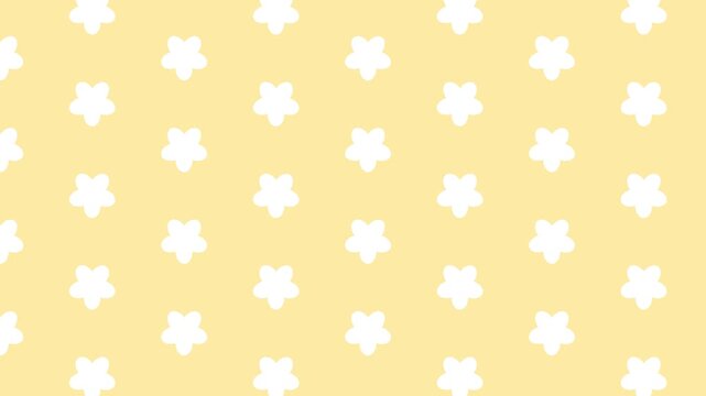 Yellow Floral Pattern Animation Moving Left To Right Bright Cute Flower Background 4K 60fps