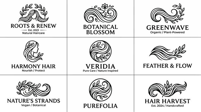 Black and white hair logos.