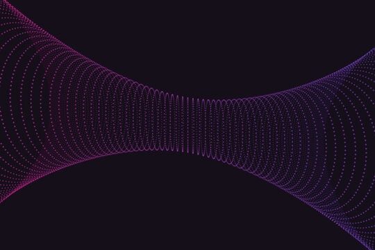 Swirling magenta and purple dot vortex on dark background