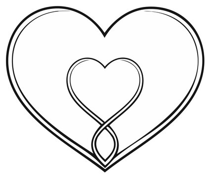 Infinitely Linked Hearts Outline Symbolizing Eternal Love and Connection
