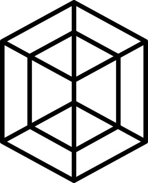 Isometric tesseract cube line icon
