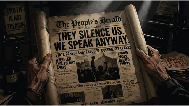 Investigative Journalism Headline Poster - Freedom of Press Concept