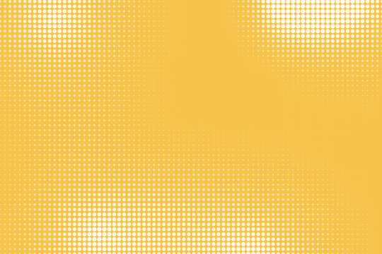 Golden yellow halftone dot pattern gradient background, orange ochre