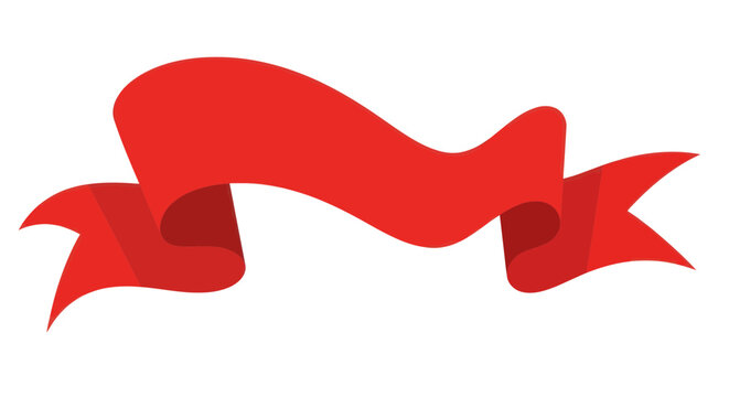 Red Ribbon Banner - Blank Template for Text and Design