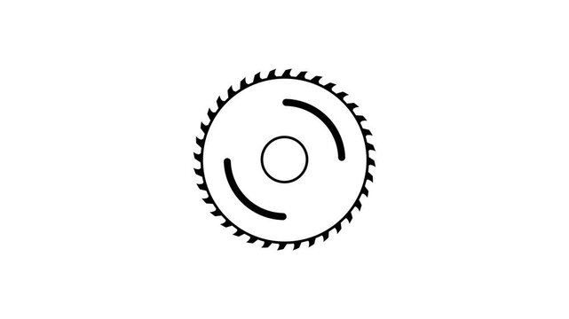 Circular Saw Blade Cutter Icon Rotating Animation 4K