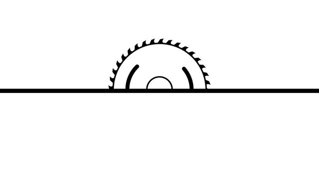 Circular Saw Blade Cutter Icon Rotating Animation 4K