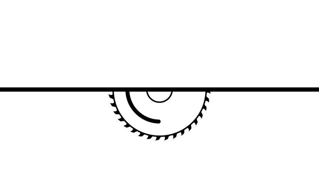 Circular Saw Blade Cutter Icon Rotating Animation 4K