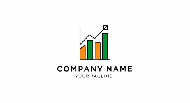 Modern Bar Graph Logo Template Design.