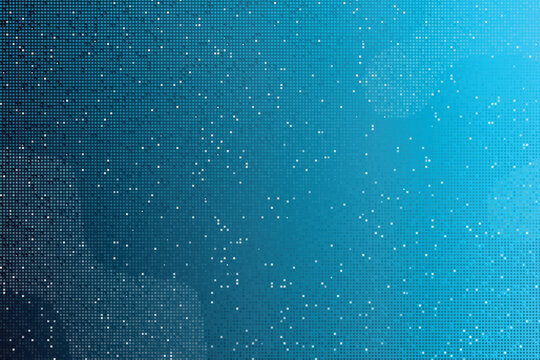 Abstract digital mosaic background, with scattered white, squares on a, blue gradient texture