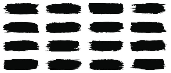 Brush strokes. Paint, ink brush, brush strokes, brushes, lines, frames, grungy rough grunge thick paint line texture. Brush line set. vector illustration © Design Pro House