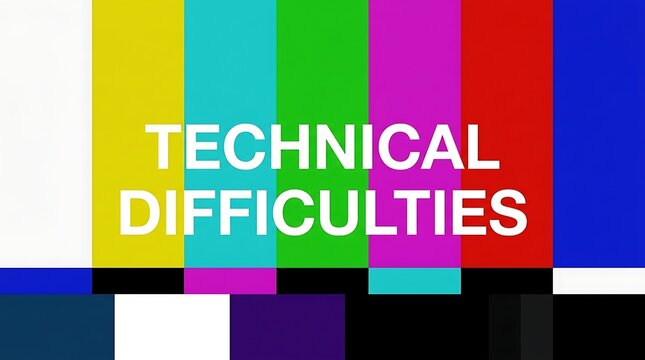 Technical difficulties test pattern with technical difficulties broadcast television broadcasting communicatio