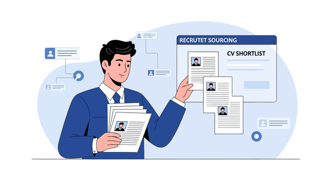 Recruiter Screening CVs and Shortlisting Candidates for Job Application