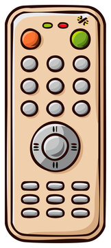 Hand drawn cartoon remote control for television and media entertainment