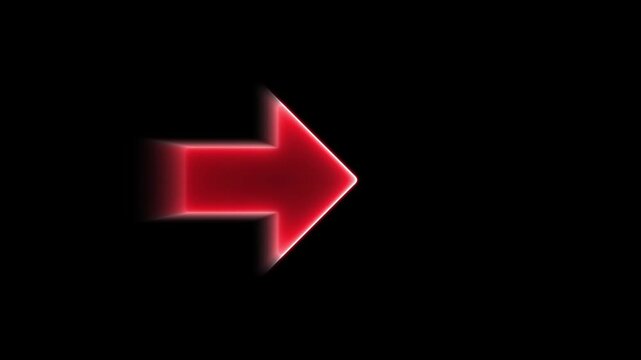 Red arrow moving right seamless loop indicating direction navigation next continue forward
