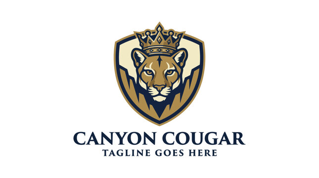 Graphic logo of a cougar head inside a shield representing Canyon Cougar brand