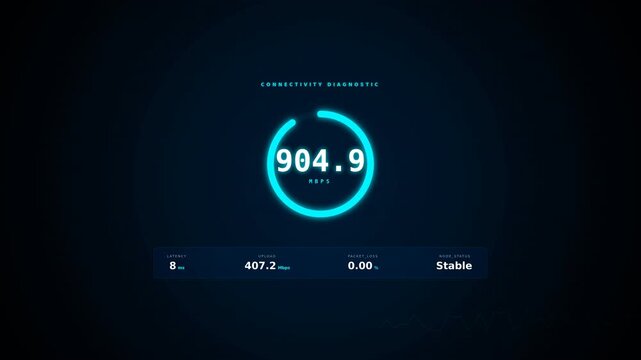 Digital speedometer display showing units in a sleek, high-tech interface with a dark background and minimalistic design