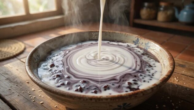 Black Glutinous Rice Porridge Dessert
