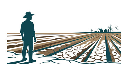 Farmer surveys drought-stricken farmland © Anisah